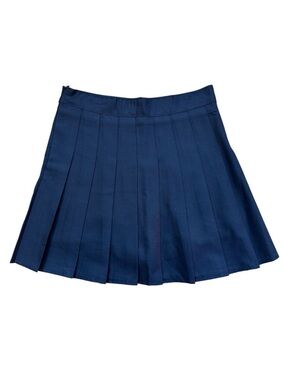 Navy Blue Pleated Tennis Skirt Skort Built In Shorts Preppy Schoolgirl Academia